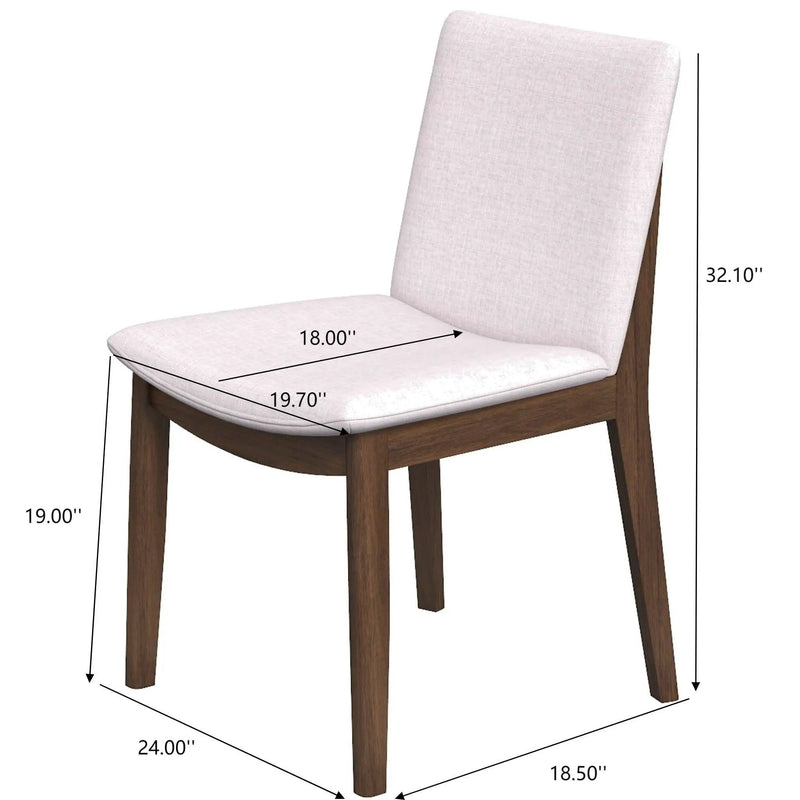 Laura - Mid-Century Modern Solid Wood Dining Chair (Set of 2) by HouseOfZazla