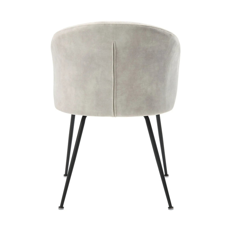 Velvet Upholstery Side Chairs 2 Piece Set With Metal Legs Modern Home Furniture - Beige by HouseOfZazla