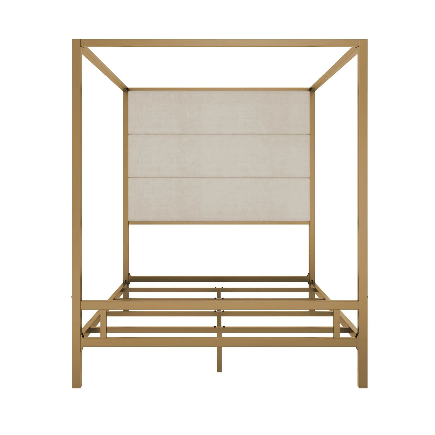Canopy Bed With Tall Upholstered Headboard, 4 Poster Frame by HouseOfZazla