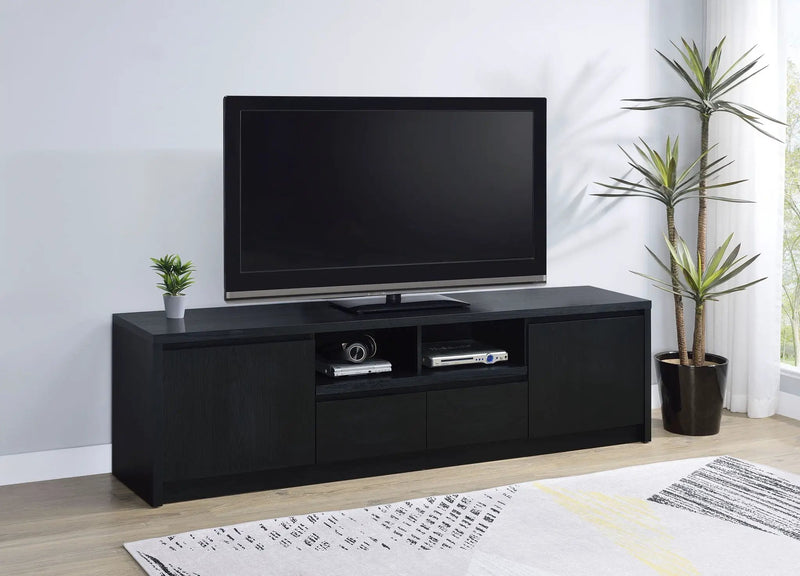 Winfield 78-inch 2-door TV Stand Media Console Black by Unique Piece Furniture