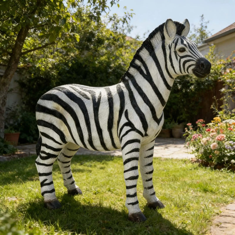 18.31" H x 19.49" L Simulated Zebra Garden Statue by HouseOfZazla