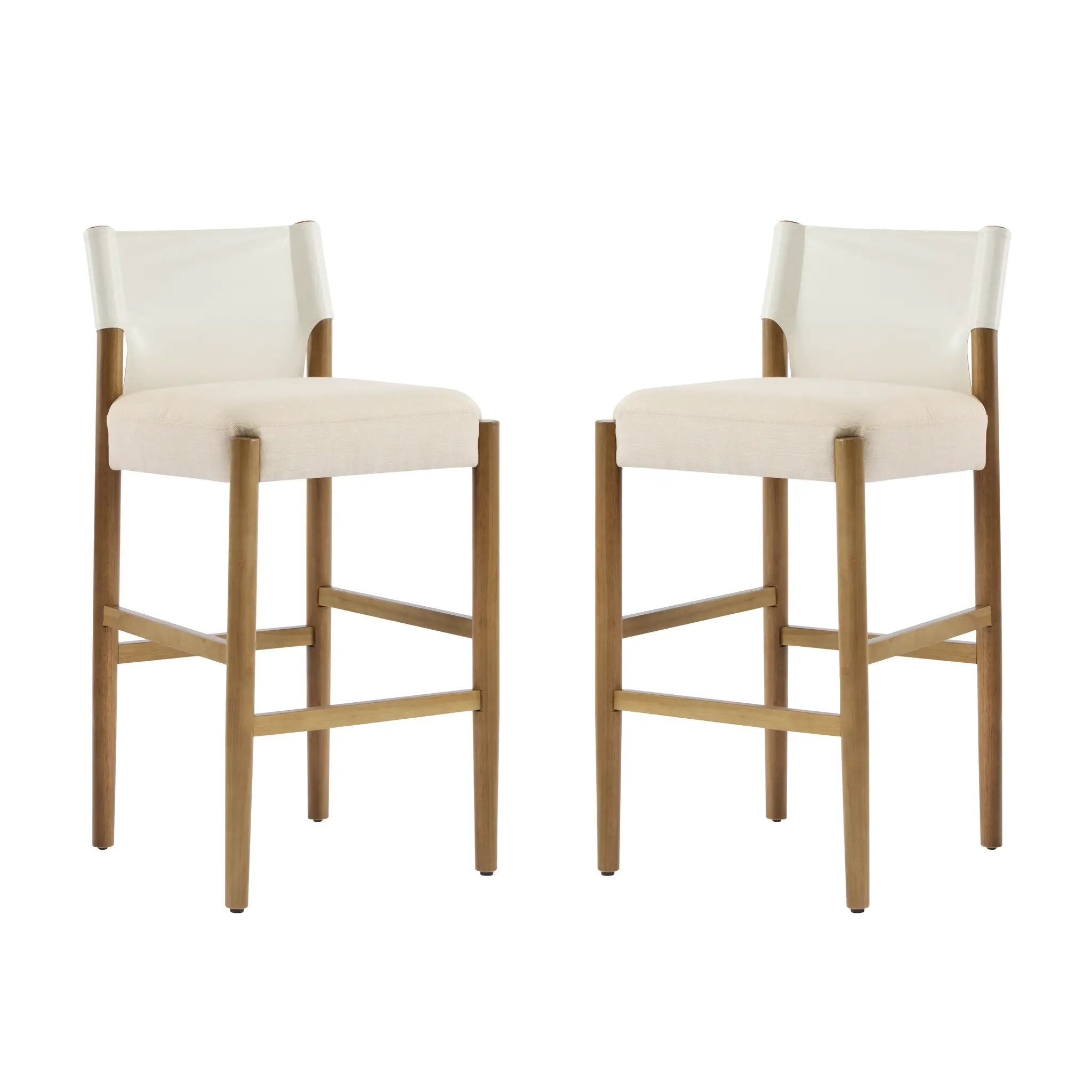 28.5'' Modern Solid Wood Bar Stool with Polyester Cushion - Set of 2 by HouseOfZazla