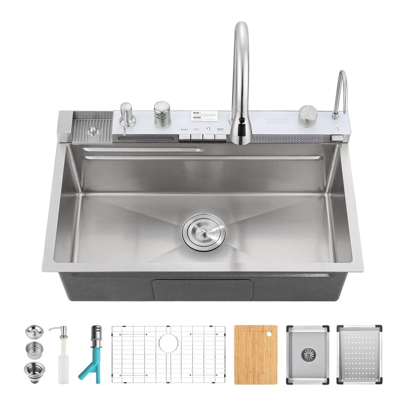 Pull-out Faucet Single Bowl Sink - 30"x18" by HouseOfZazla