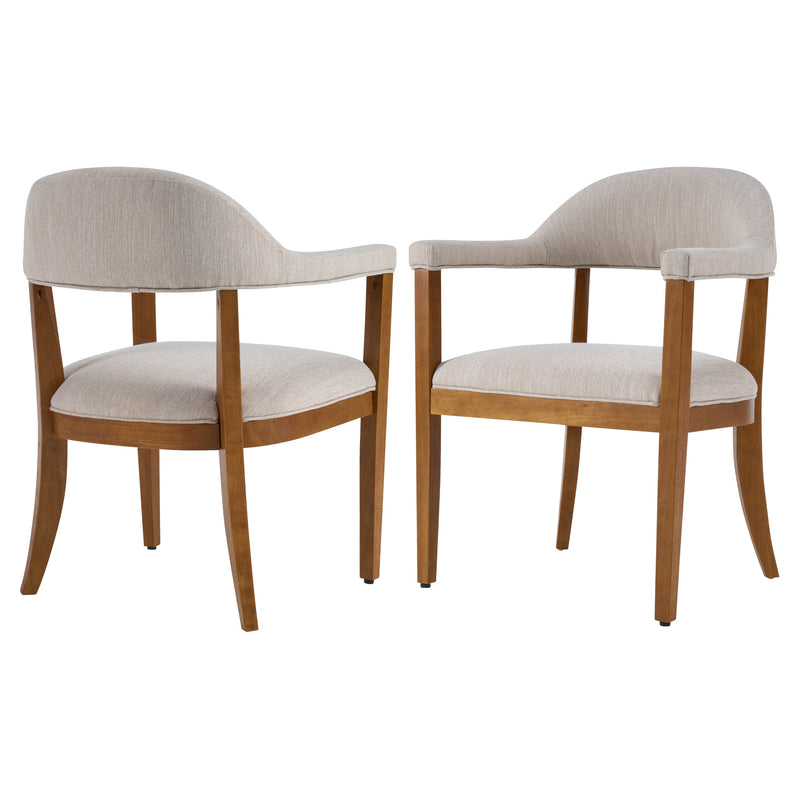 Wood Frame Upholstered Dining Chairs with Armrests (Set of 2) by HouseOfZazla