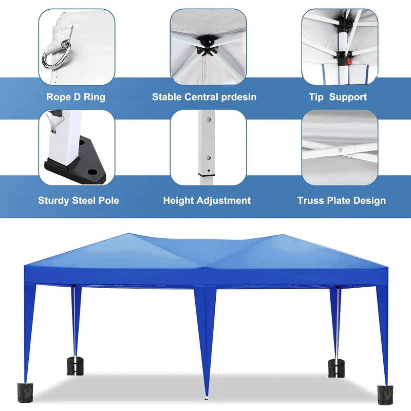 10'x20' EZ Pop Up Canopy Outdoor Portable Party Folding Tent with 6 Removable Sidewalls by HouseOfZazla