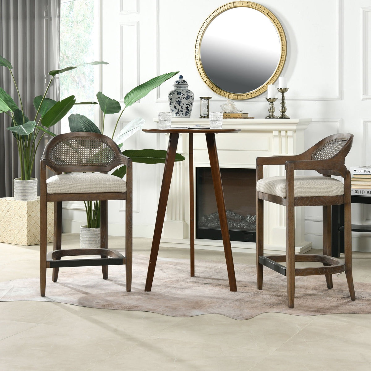 Americana - Mid-Century Modern Cane Back Counter Stool, photo 35 of 35