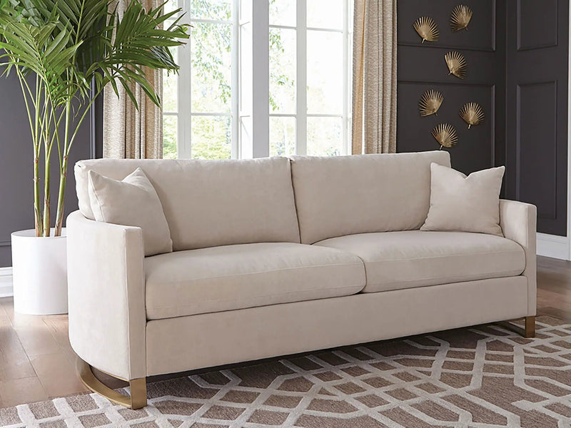 Corliss Upholstered Curved Track Arm Sofa Beige by Unique Piece Furniture