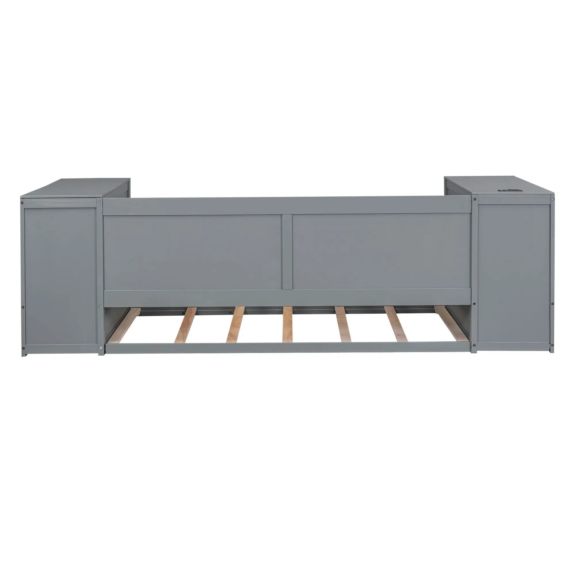 Daybed With Storage Arms, Trundle And Charging Station