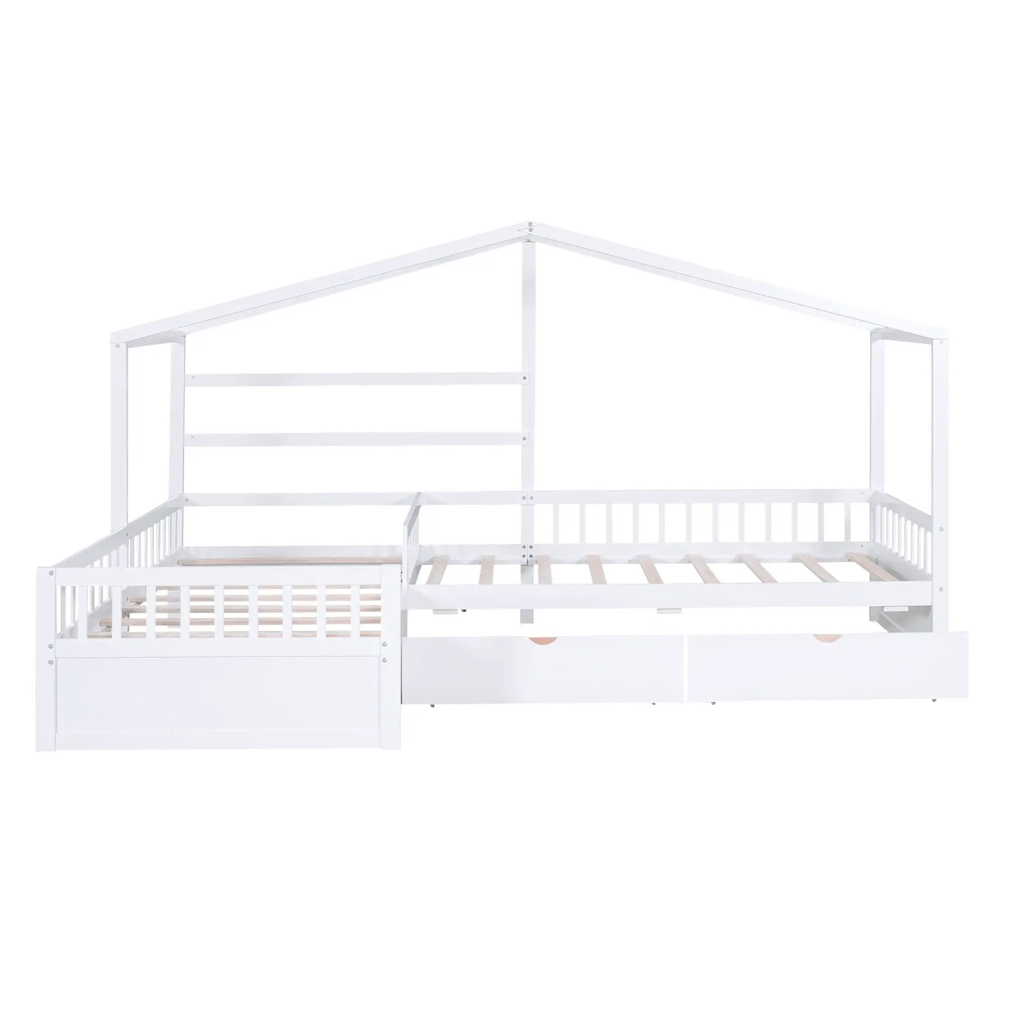 L Shape Platform Bed With 3 Storage Drawers by Unique Piece Furniture