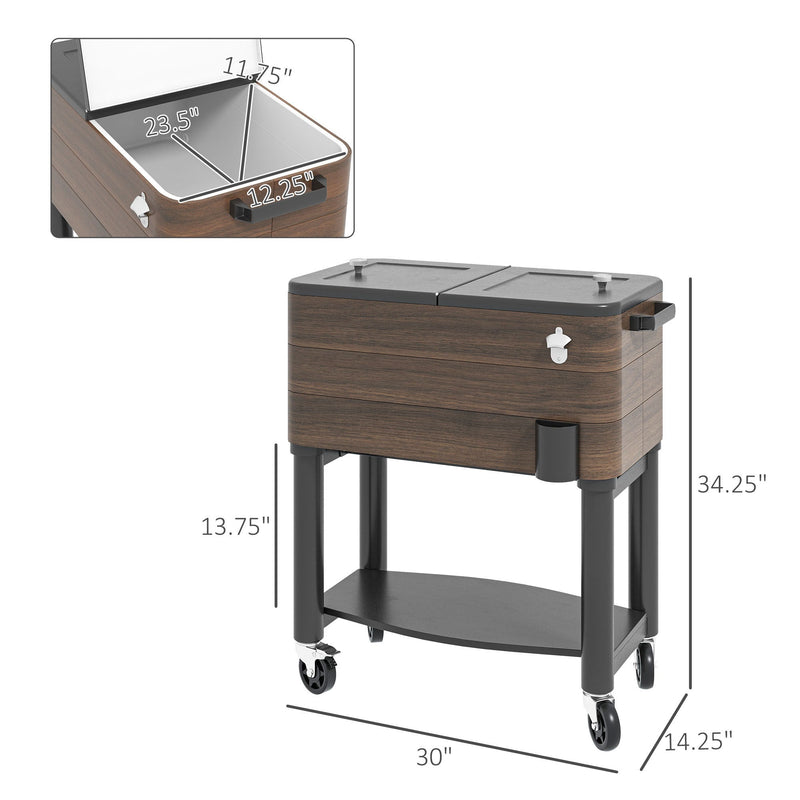 Outsunny Outdoor Cooler Cart, Rolling Beverage Ice Chest by HouseOfZazla
