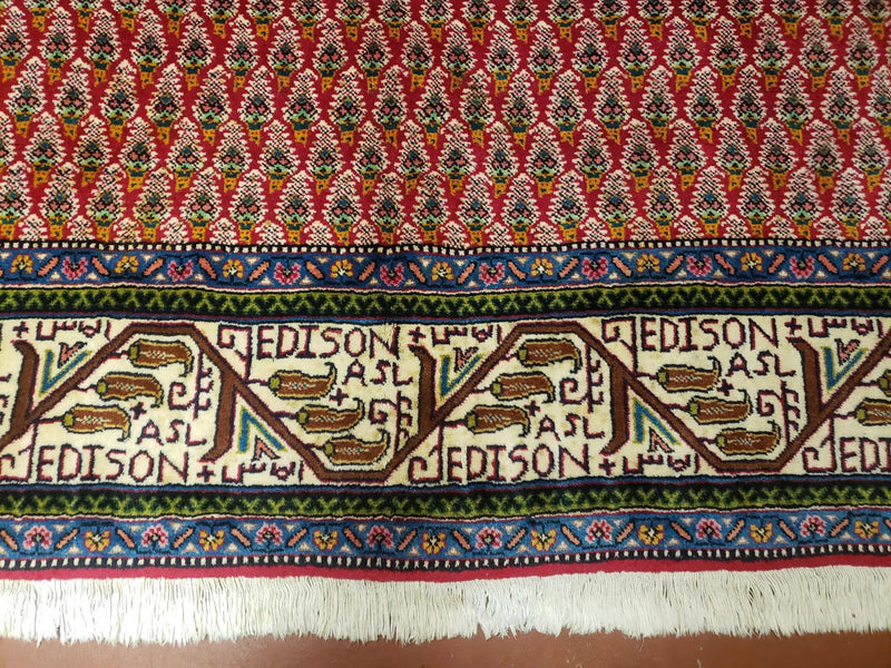 6x9 Finely Woven Turkish Tribal Rug, Boteh/Paisley Pattern, Red & Beige Area Rug, Vintage Wool Carpet, Entryway Rug, Hand-Knotted Foyer Rug by Jewel Rugs