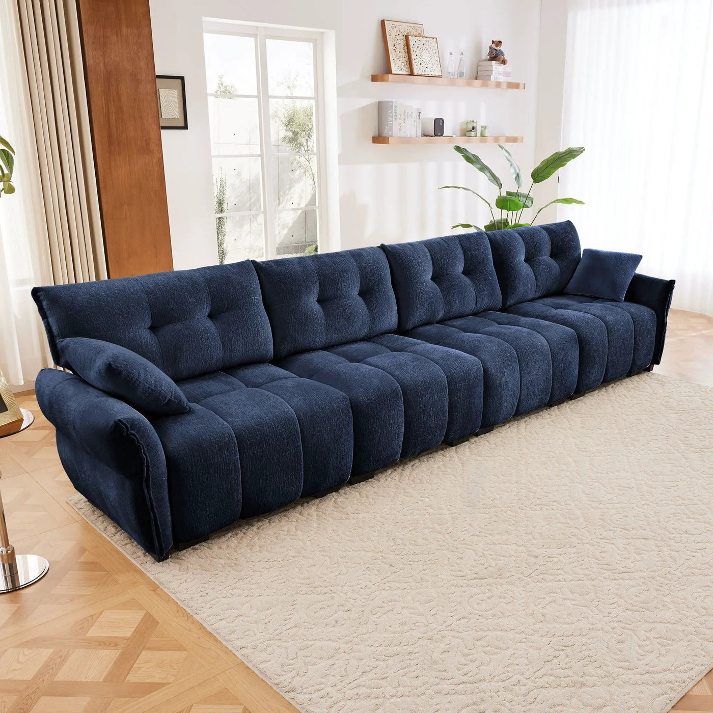 Modern Sofa & Pillows, Textured Cover, High Rebound Cushions by Unique Piece Furniture
