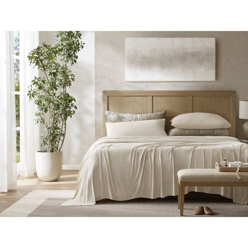 4-Piece Cal King Stretch Jersey Sheet Set with Snug-Fit Stretch - Grey, photo 2 of 10
