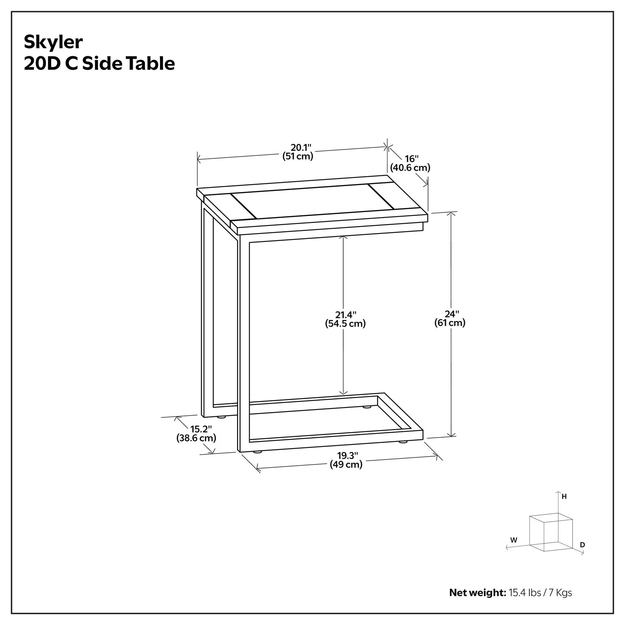 Skyler - Handcrafted C Side Table by HouseOfZazla