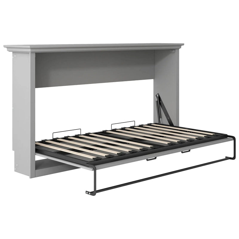 Twin Size Murphy Bed With Cabinet Storage - Gray by Unique Piece Furniture