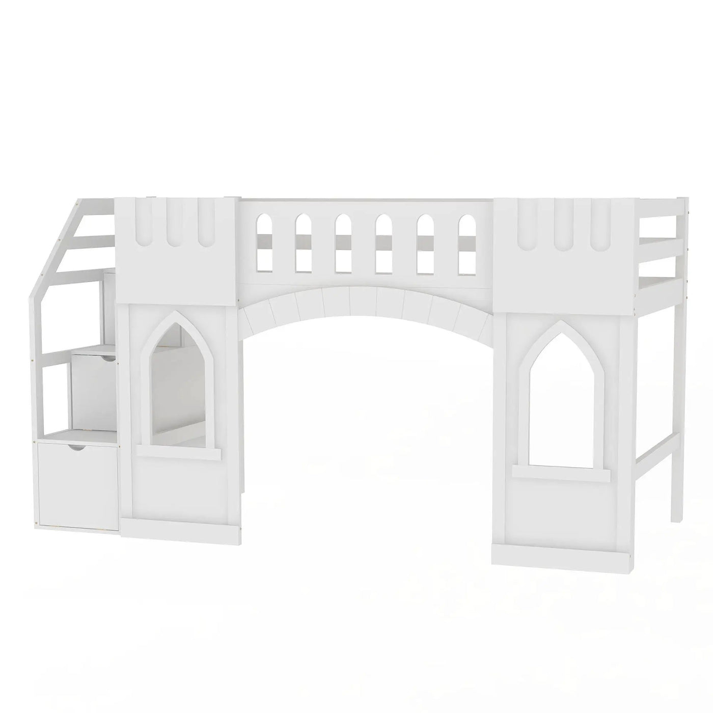 Loft Bed With Storage Staircase And Windows by HouseOfZazla
