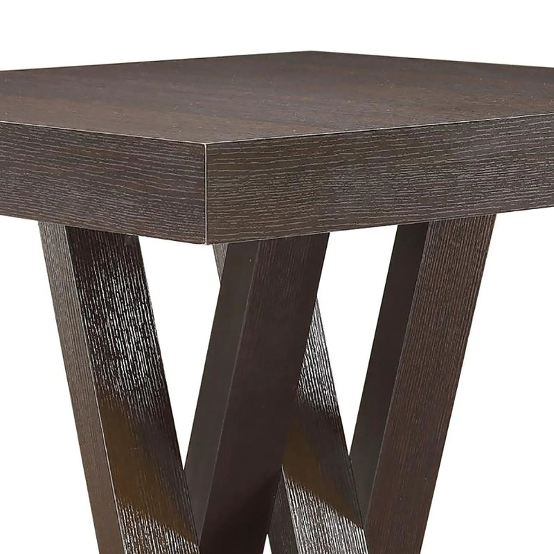 Double X Base Square Bar Table - Cappuccino by HouseOfZazla