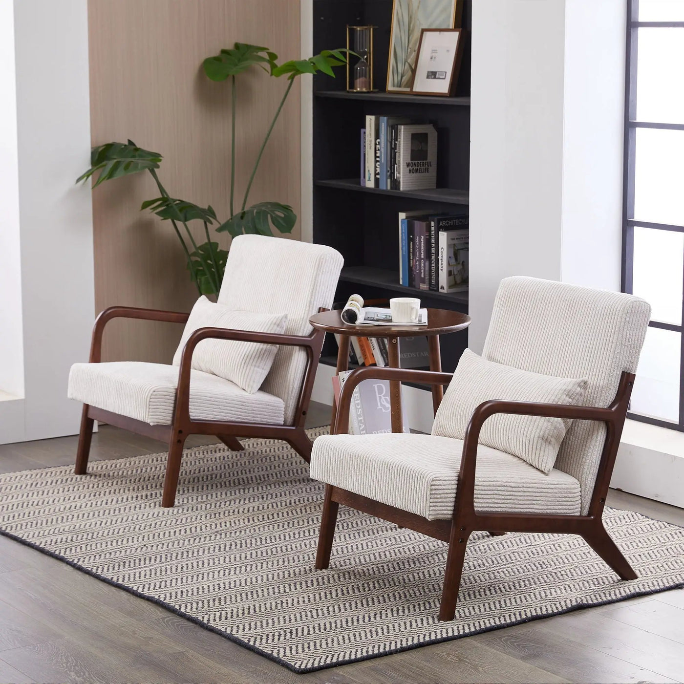 Accent Chair With Pillow And Wood Frame by HouseOfZazla