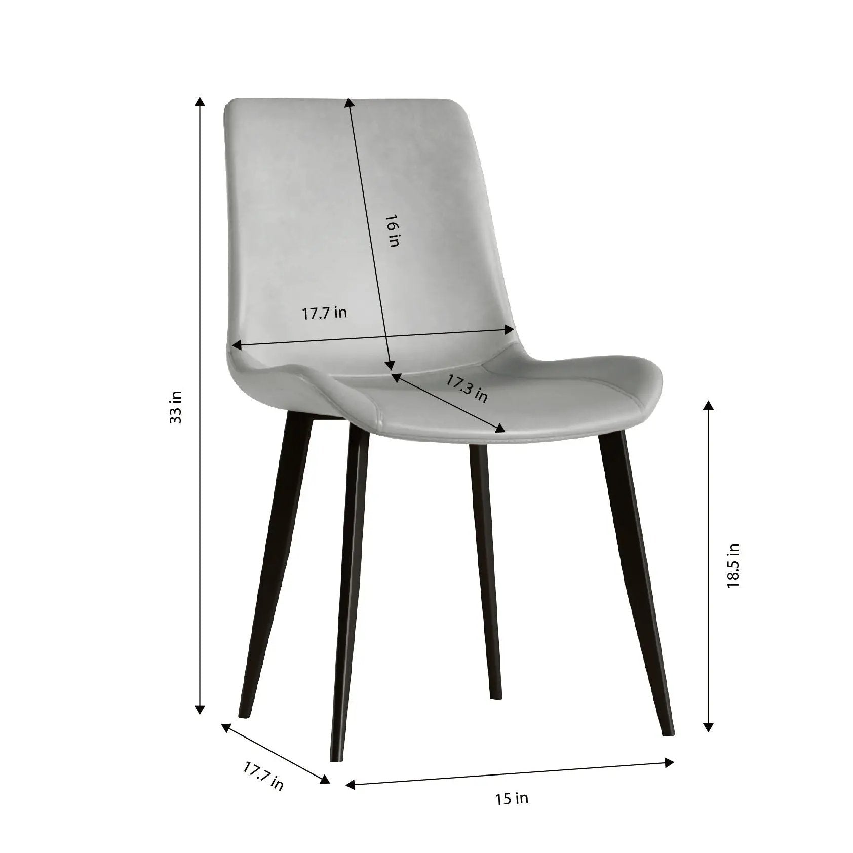 Modern Dining Chair With Carbon Steel Legs by Unique Piece Furniture