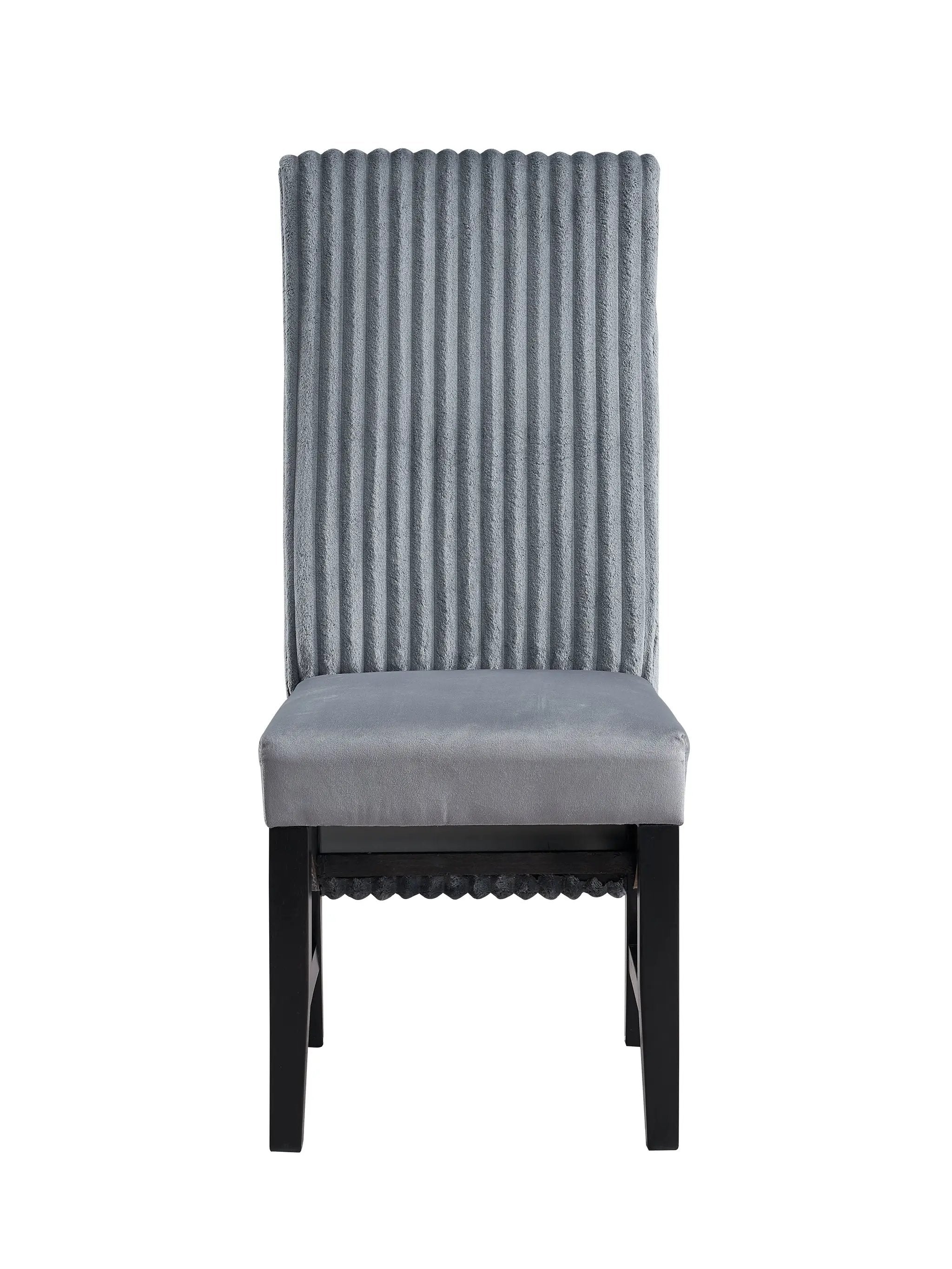 Kini - Corduroy Side Chair (Set of 2) - Black / Gray by Unique Piece Furniture