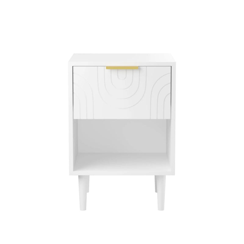 Nightstand With 1 Drawer And Open Shelf - White by HouseOfZazla