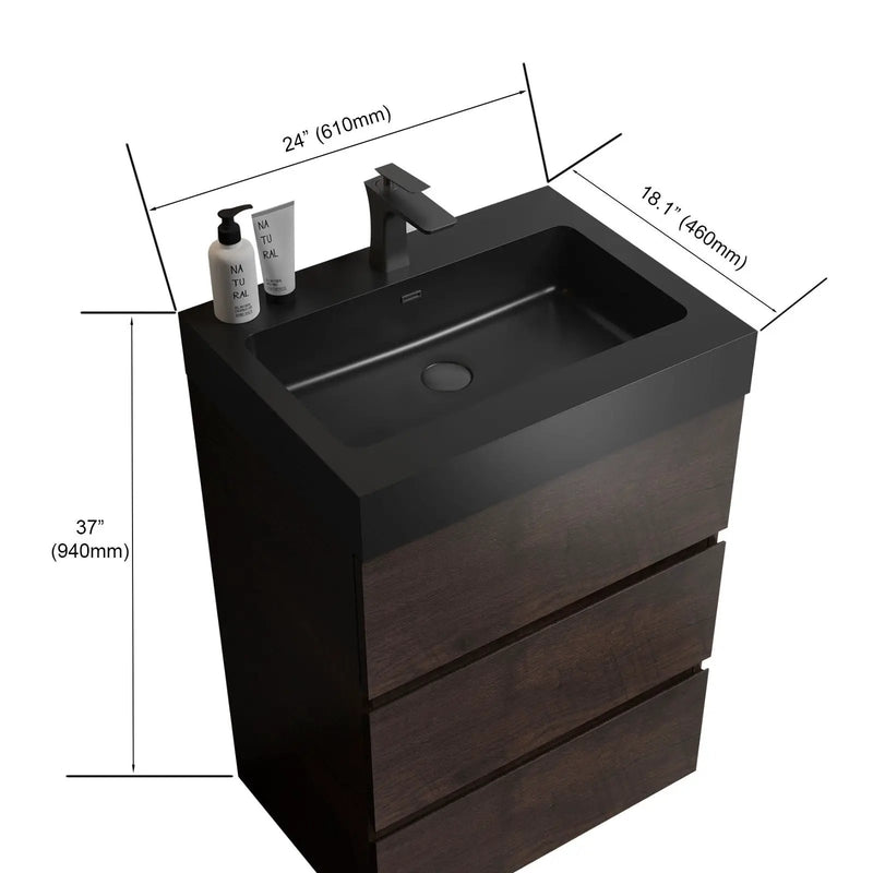 Alice - Bathroom Vanity With Large Storage Freestanding Bathroom Vanity, Sink For Modern Bathroom, One-Piece Sink Basin Without Drain And Faucet by Unique Piece Furniture
