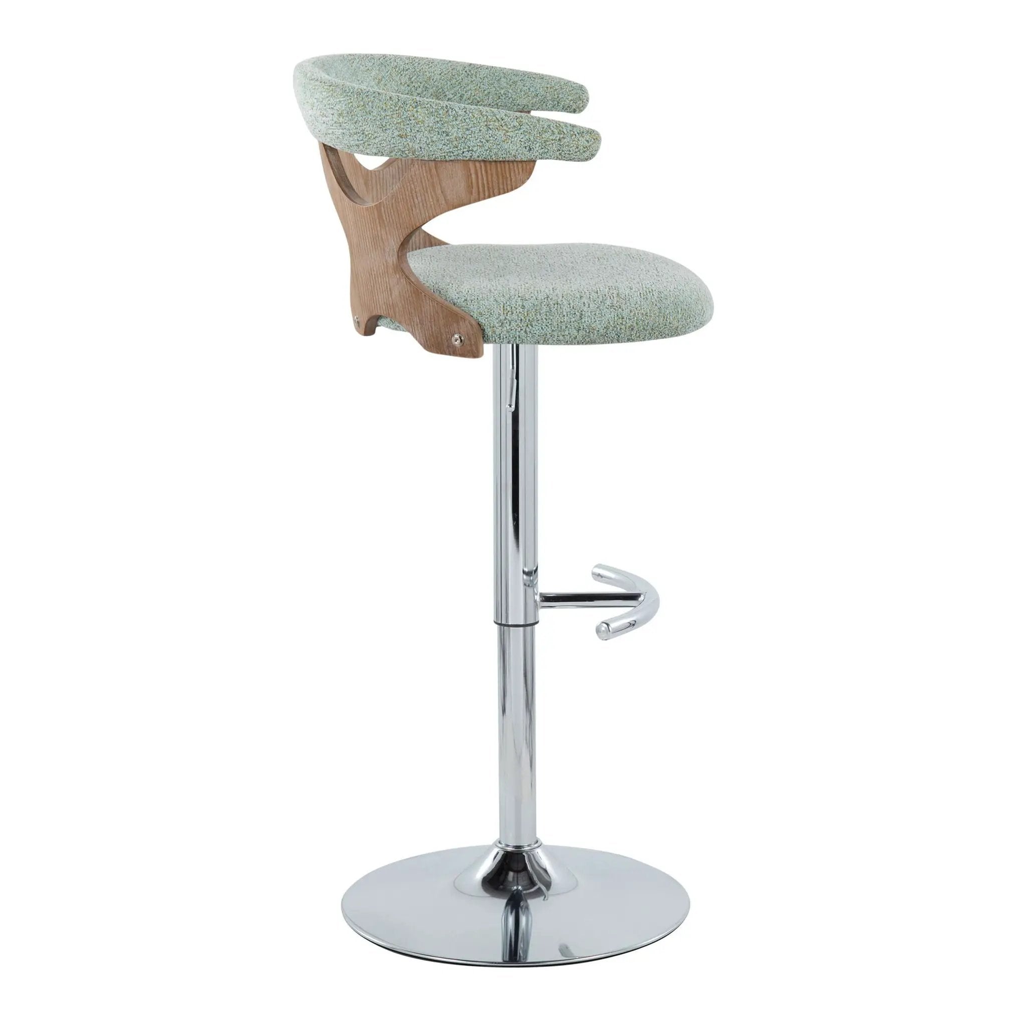 Gardenia - Contemporary Adjustable Barstool With Swivel / Rounded T Footrest (Set of 2) by Unique Piece Furniture