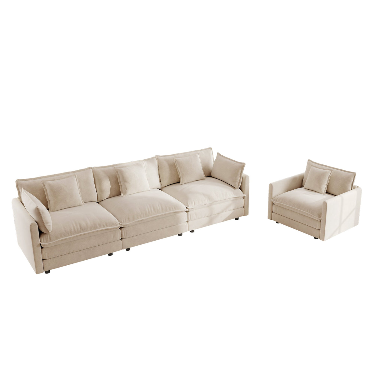2-Piece Upholstered Sofa Set - Modern Sofa Couches Set by HouseOfZazla