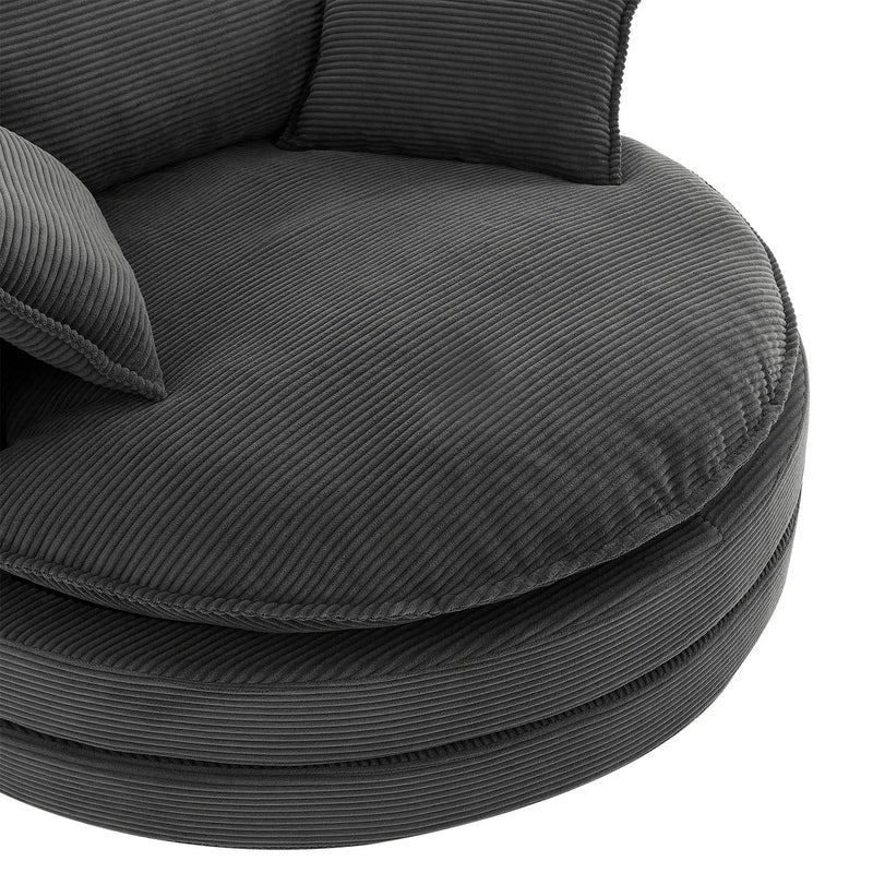 360° Swivel Accent Barrel Chair With Dual Layer Cushion And 3 Removable Pillows by HouseOfZazla