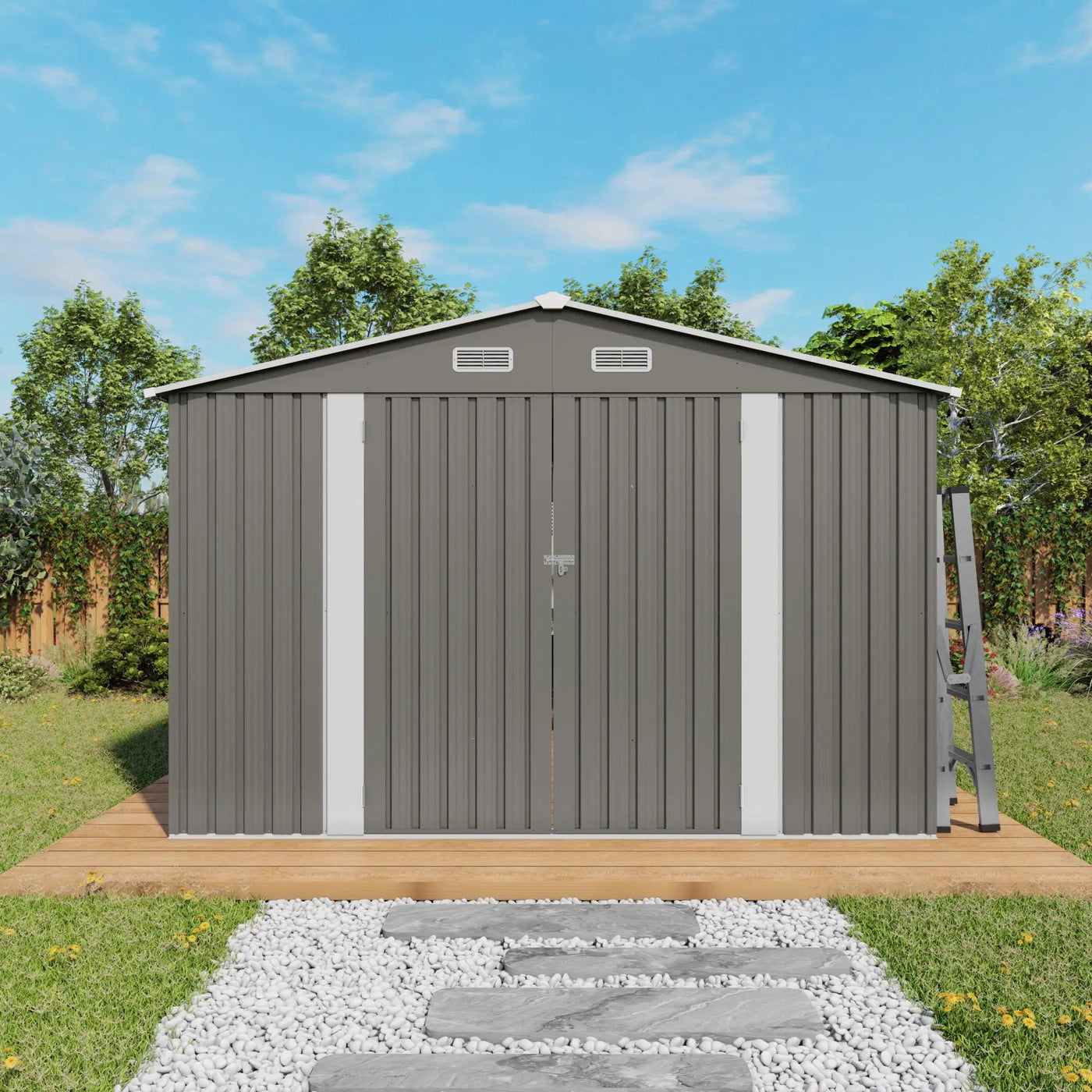 Outdoor Storage Shed With Lockable Doors by HouseOfZazla