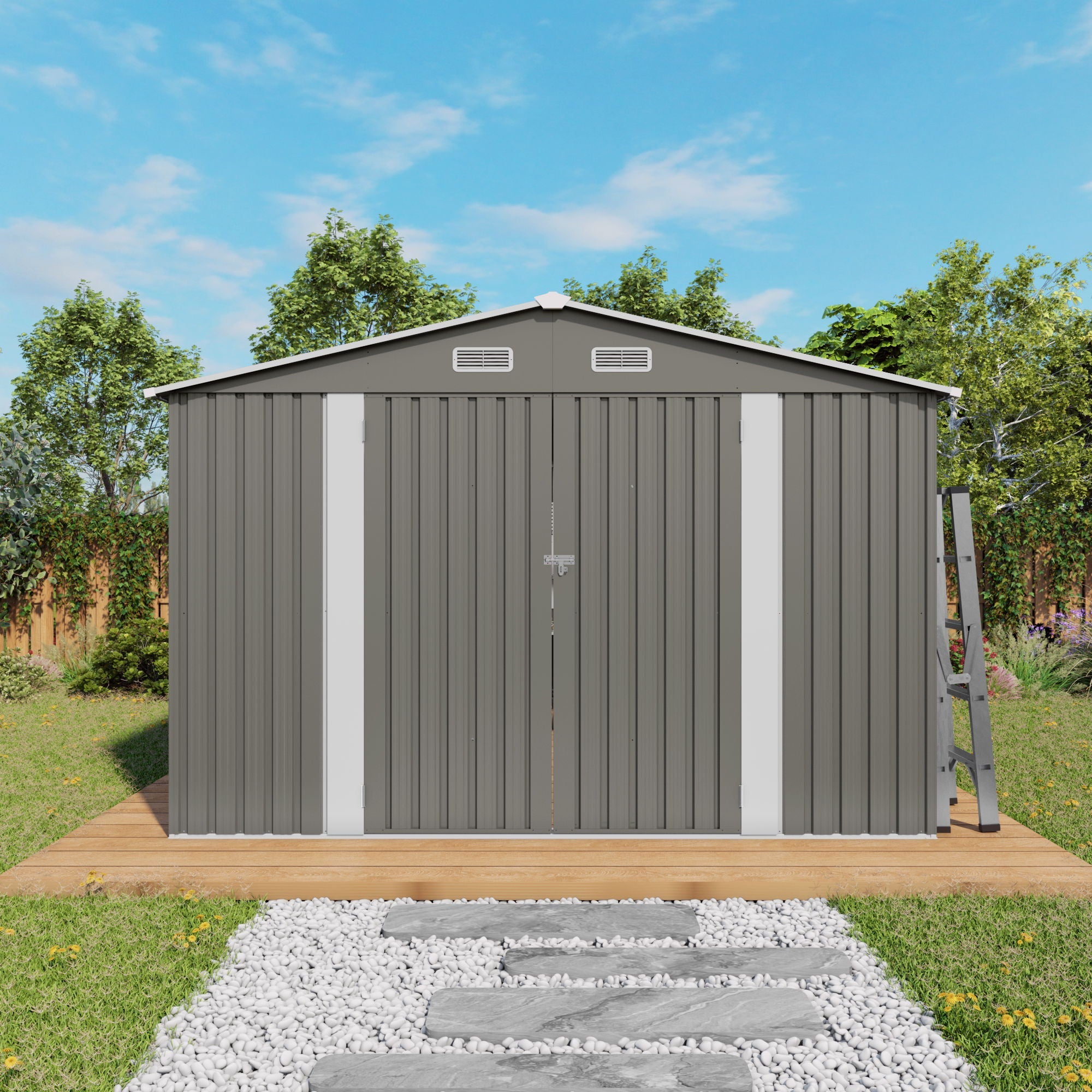 Outdoor Storage Shed With Lockable Doors by HouseOfZazla