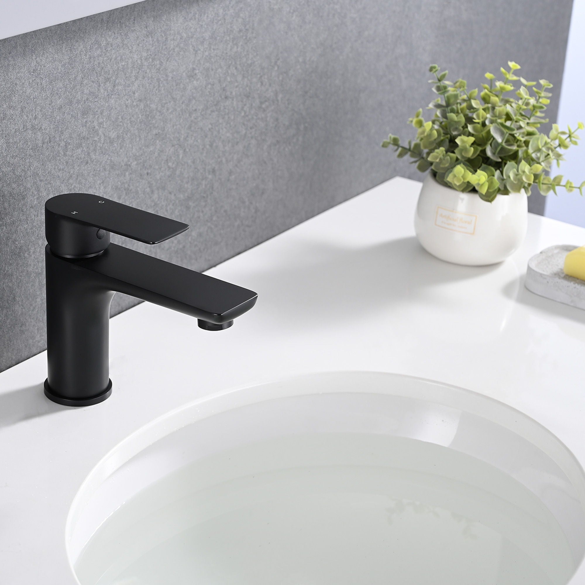 Modern Bathroom Sink Faucet Single Handle Brass Countertop Mount by HouseOfZazla