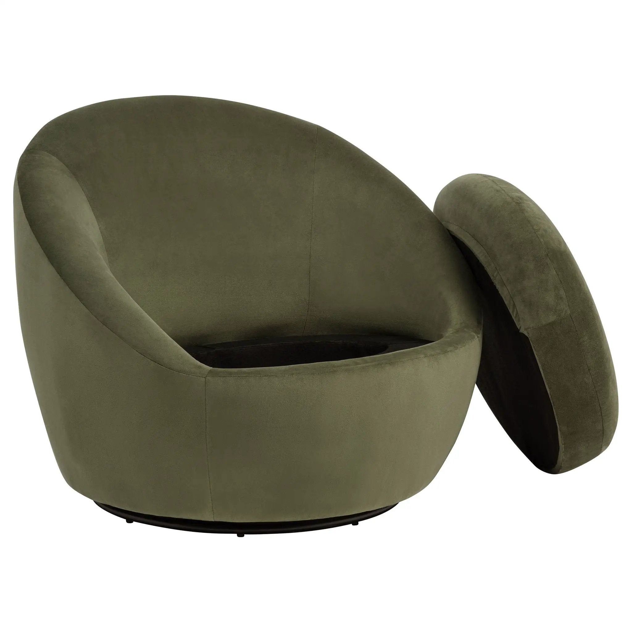Myernick Velvet Upholstered Swivel Accent Chair Olive by Unique Piece Furniture