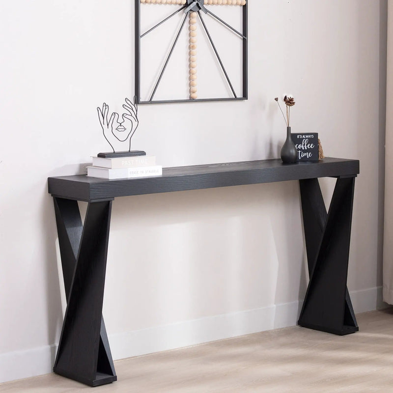 Console Table With Crossed Legs For Hallway - Black by Unique Piece Furniture
