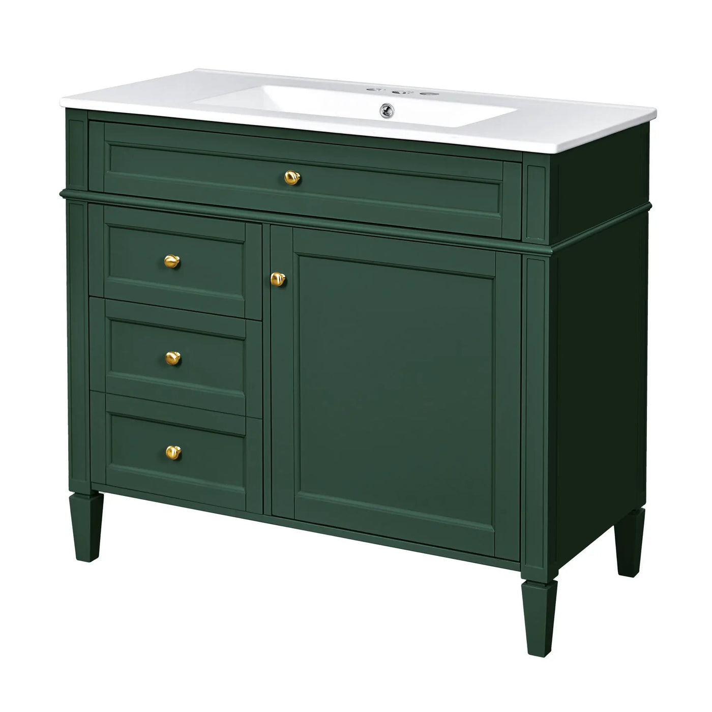Bathroom Vanity With Top Sink, 2 Drawers And Tip Out Drawer by HouseOfZazla