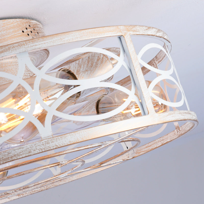 20" Caged Ceiling Fan with Lights and Remote Control by HouseOfZazla