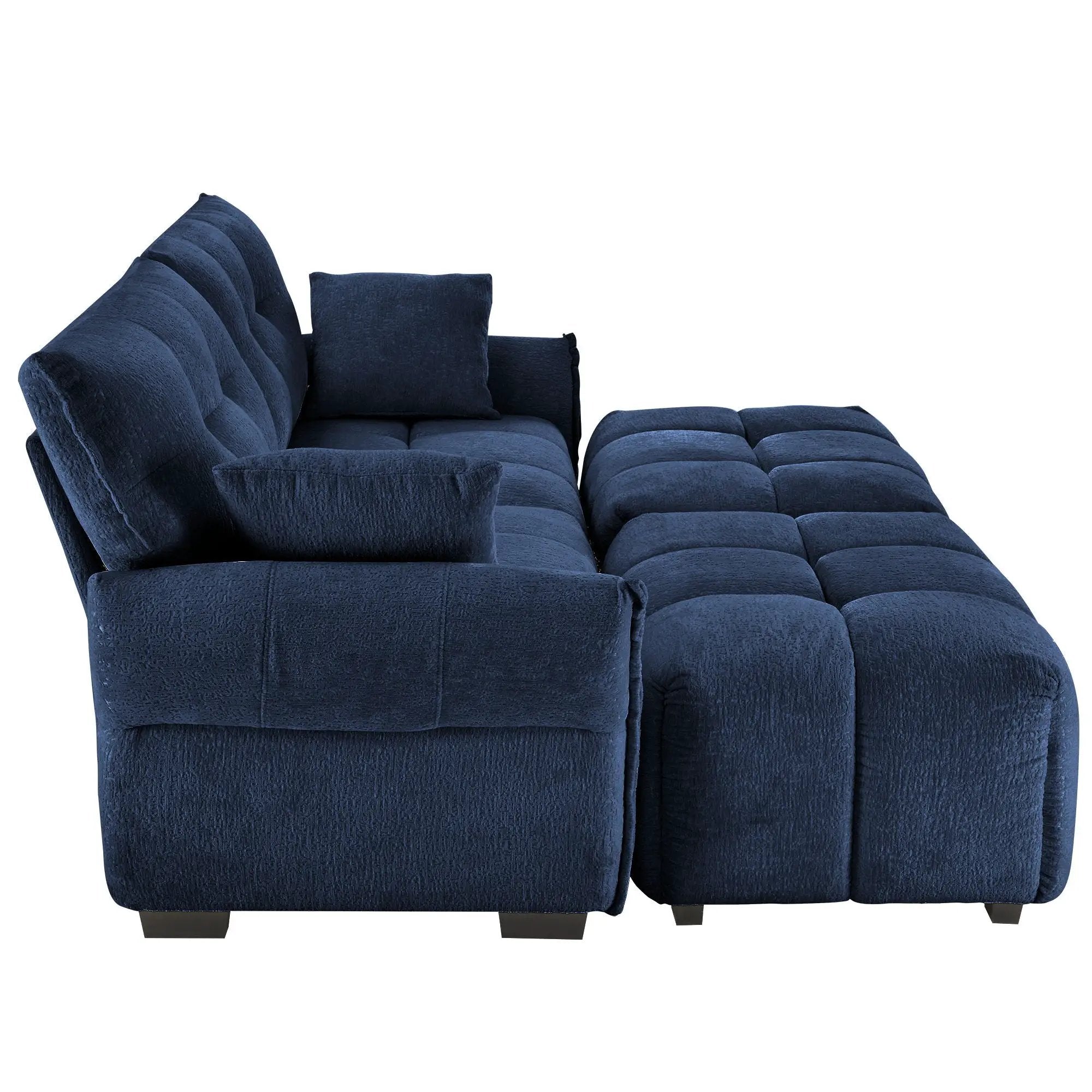 Sofa Set With Ottoman And Pillows, Textured, High Resilience Cushions by Unique Piece Furniture