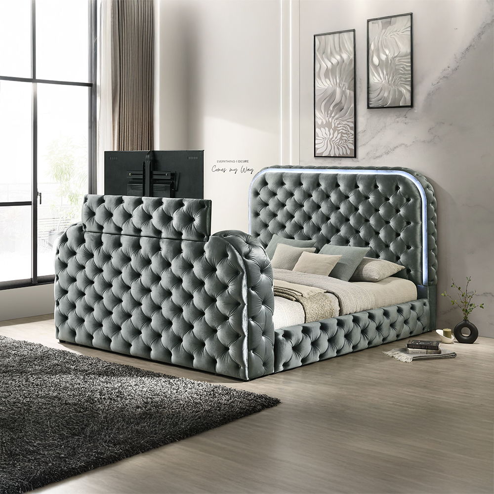 Kana - Bed With LED, Fireplace & TV Stand, photo 21 of 21