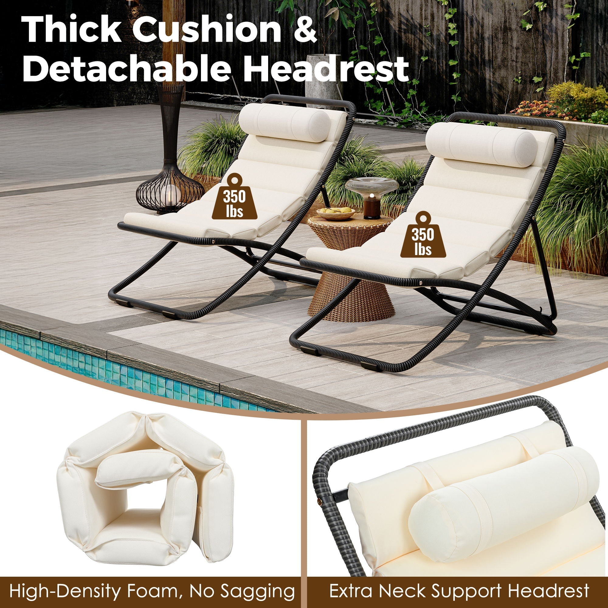 Outdoor Folding Chair With Adjustable Backrest (Set of 2) by HouseOfZazla