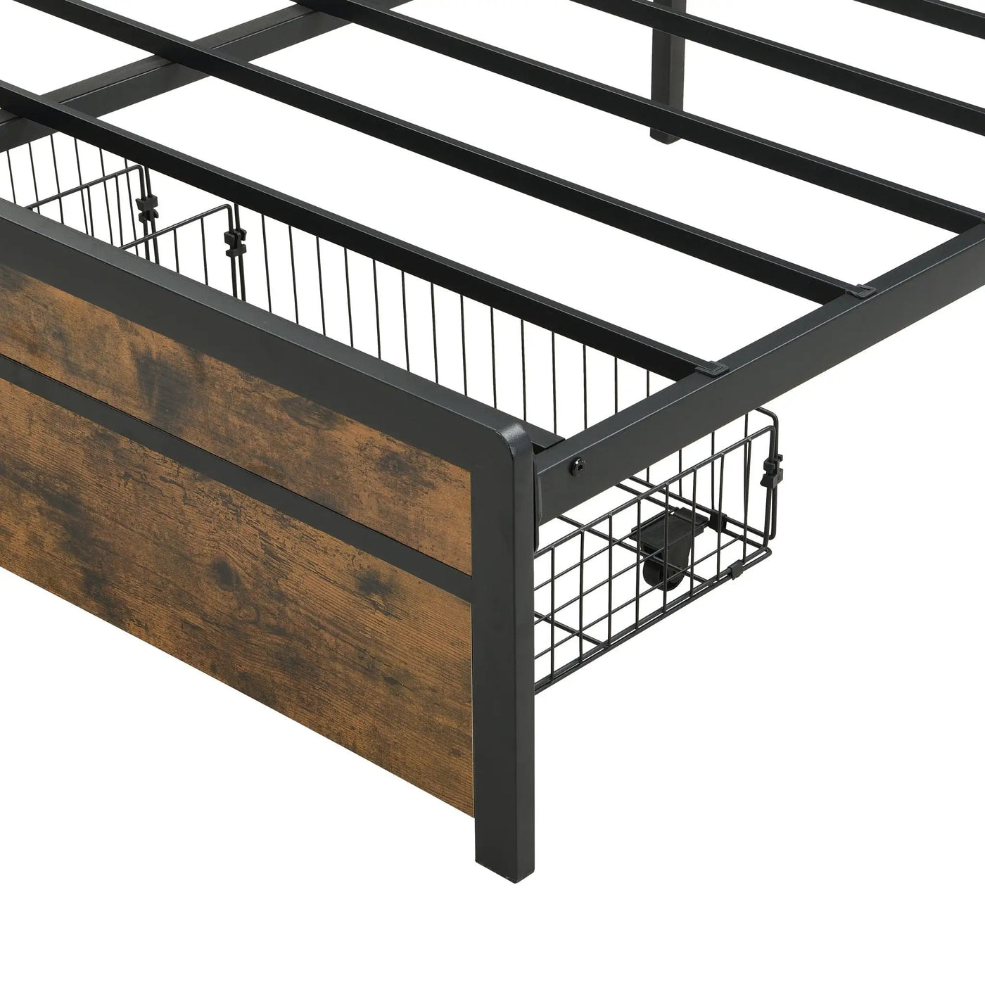 Modern Bed Frame With LED Lights, Upholstered Headboard, USB Charging by HouseOfZazla