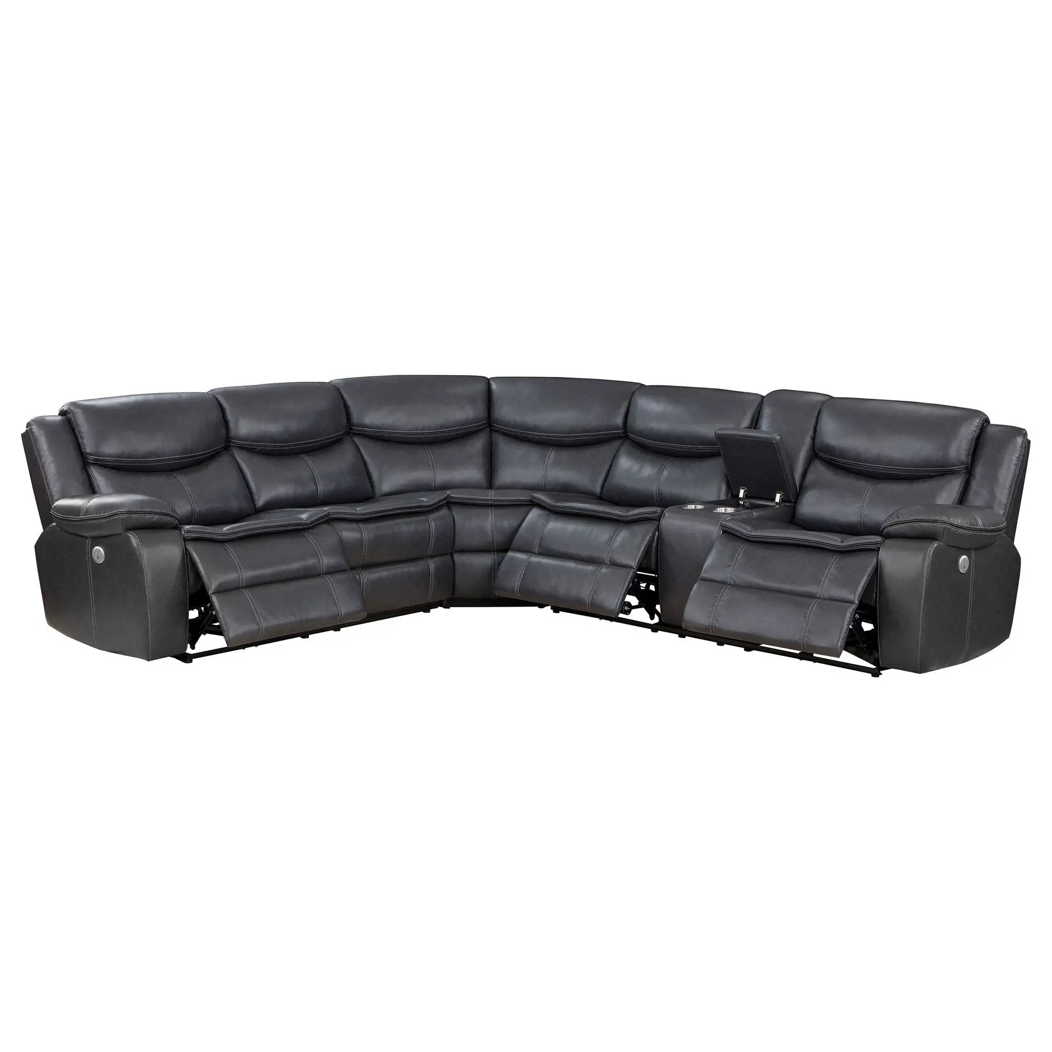 Sycamore Upholstered Power Reclining Sectional Sofa Grey by Unique Piece Furniture