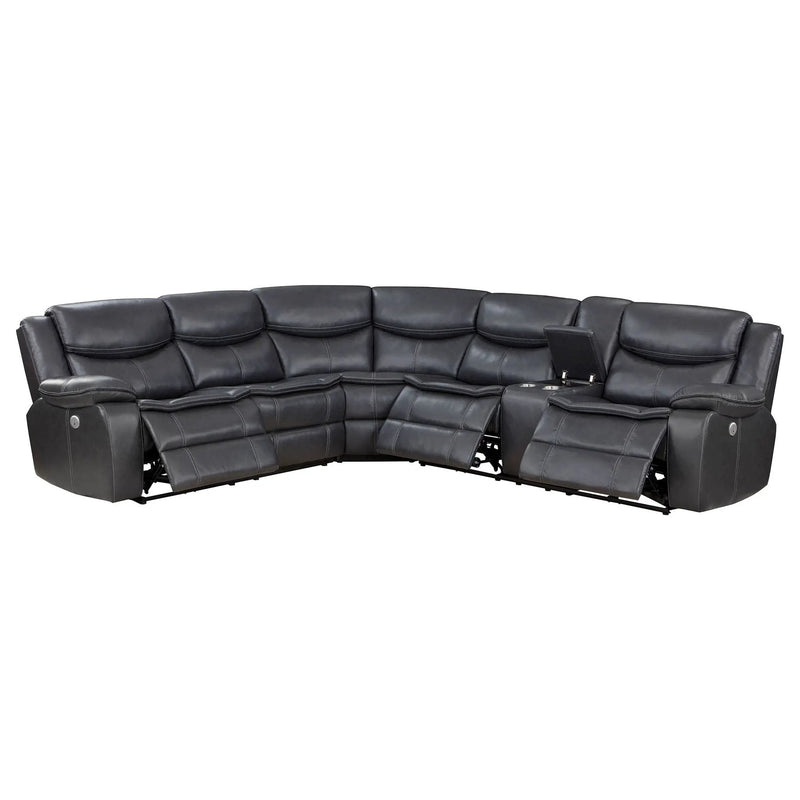 Sycamore Upholstered Power Reclining Sectional Sofa Grey by Unique Piece Furniture