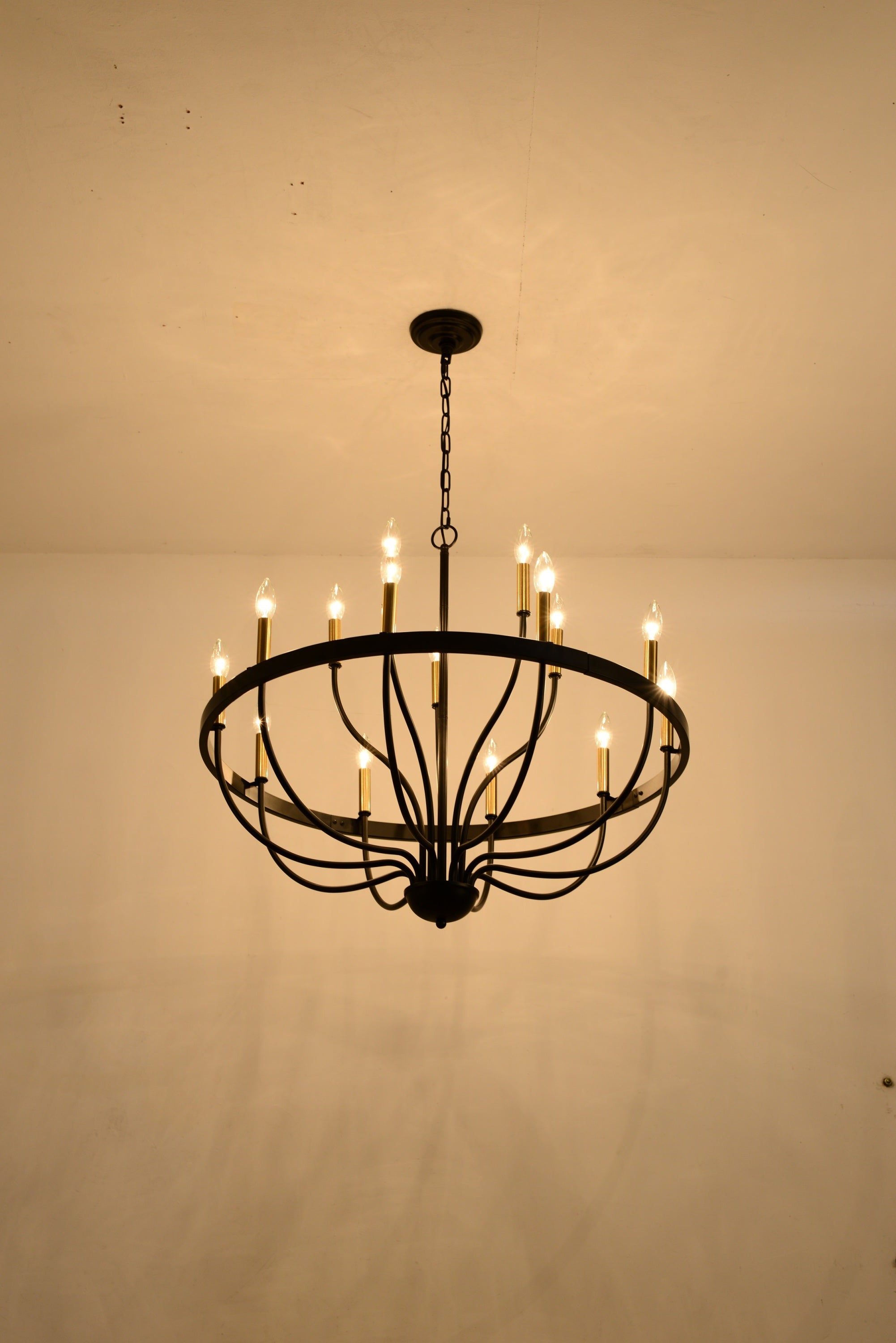 18-Light Industrial Iron Candle Chandelier by HouseOfZazla