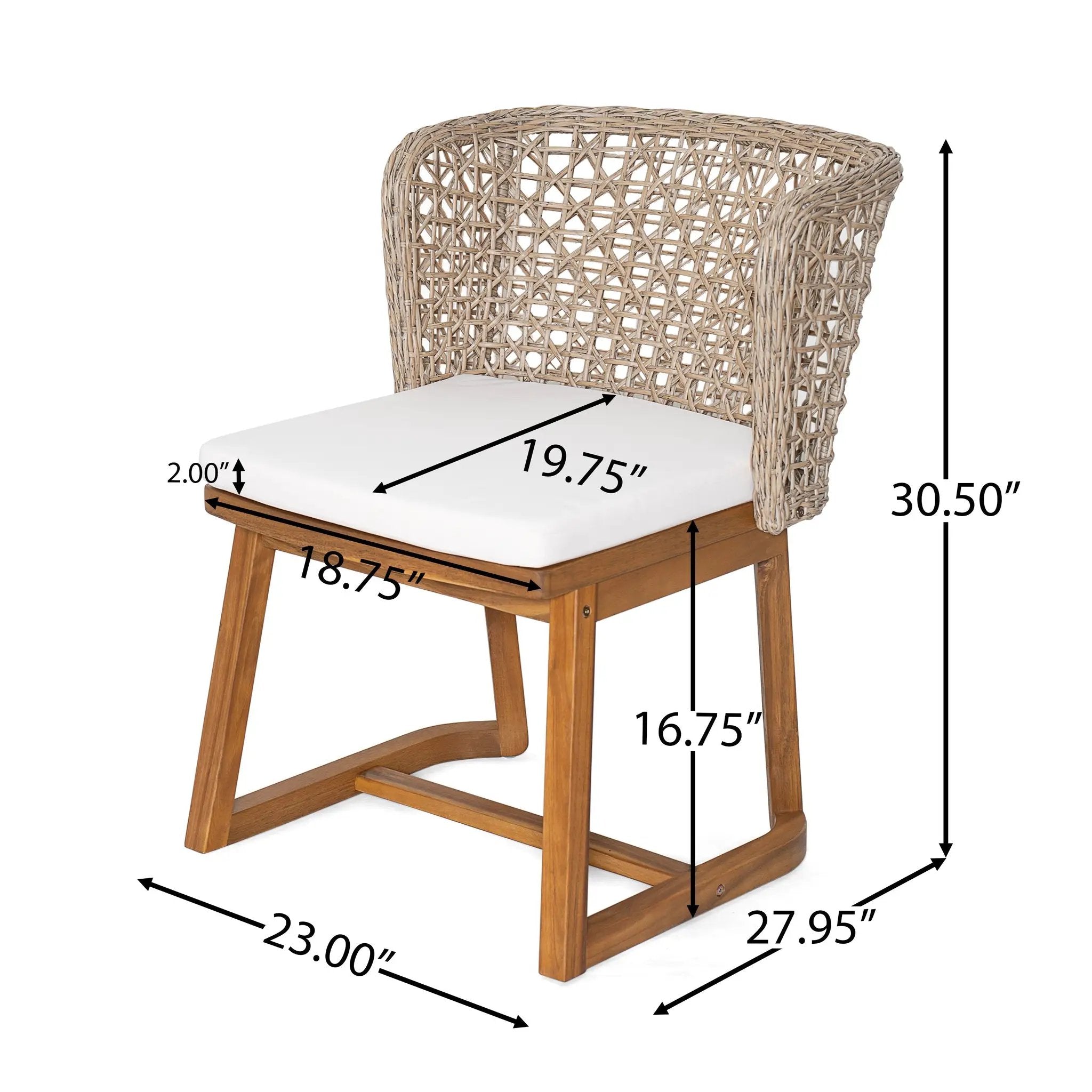 Outdoor Acacia Wood Dining Chairs (Set of 2) by HouseOfZazla