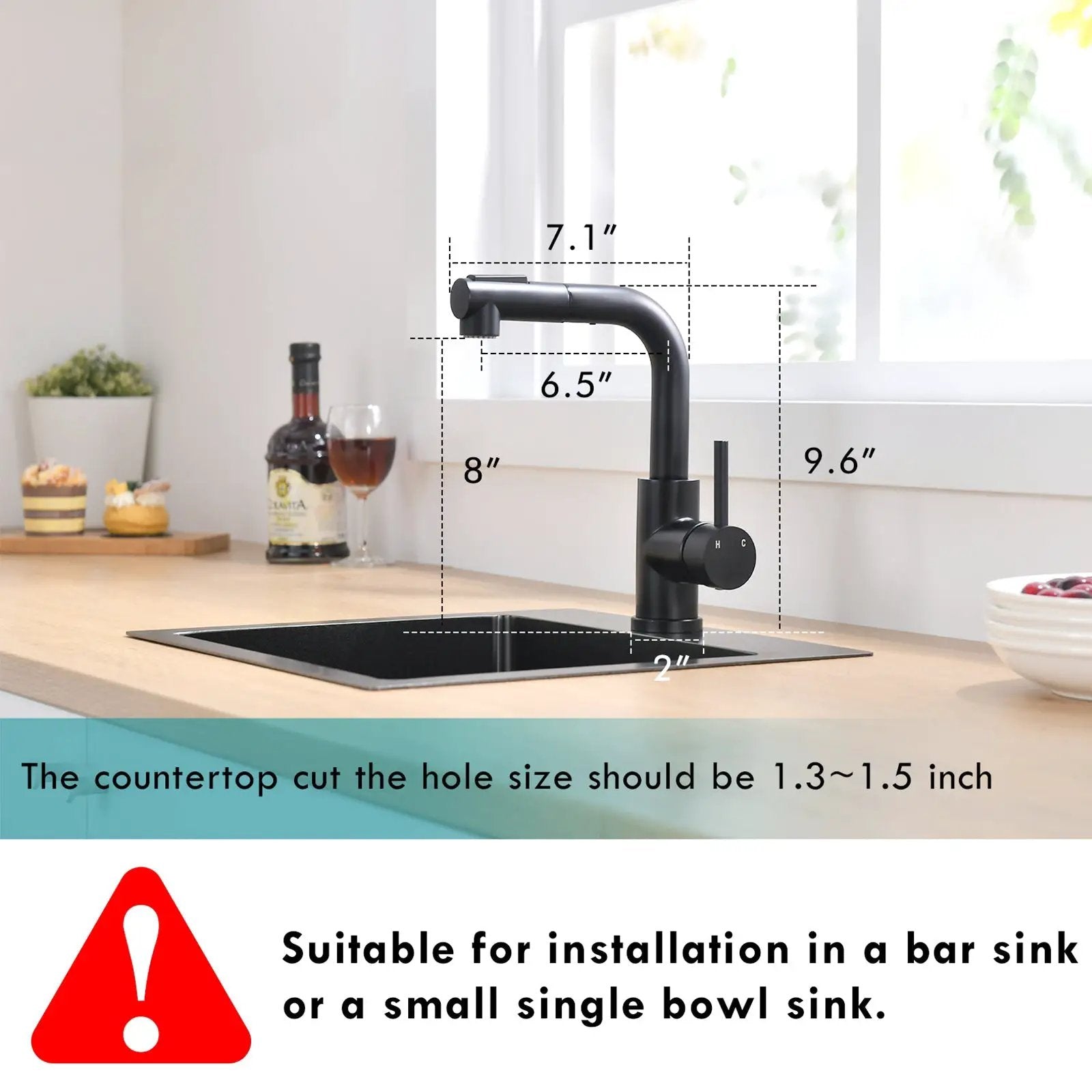 Black Kitchen Sink Faucet with Pull Down Sprayer by HouseOfZazla