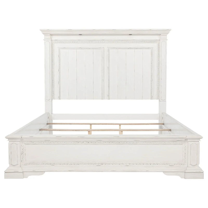 McKinney Queen LED Light Panel Bed Vintage White by Unique Piece Furniture