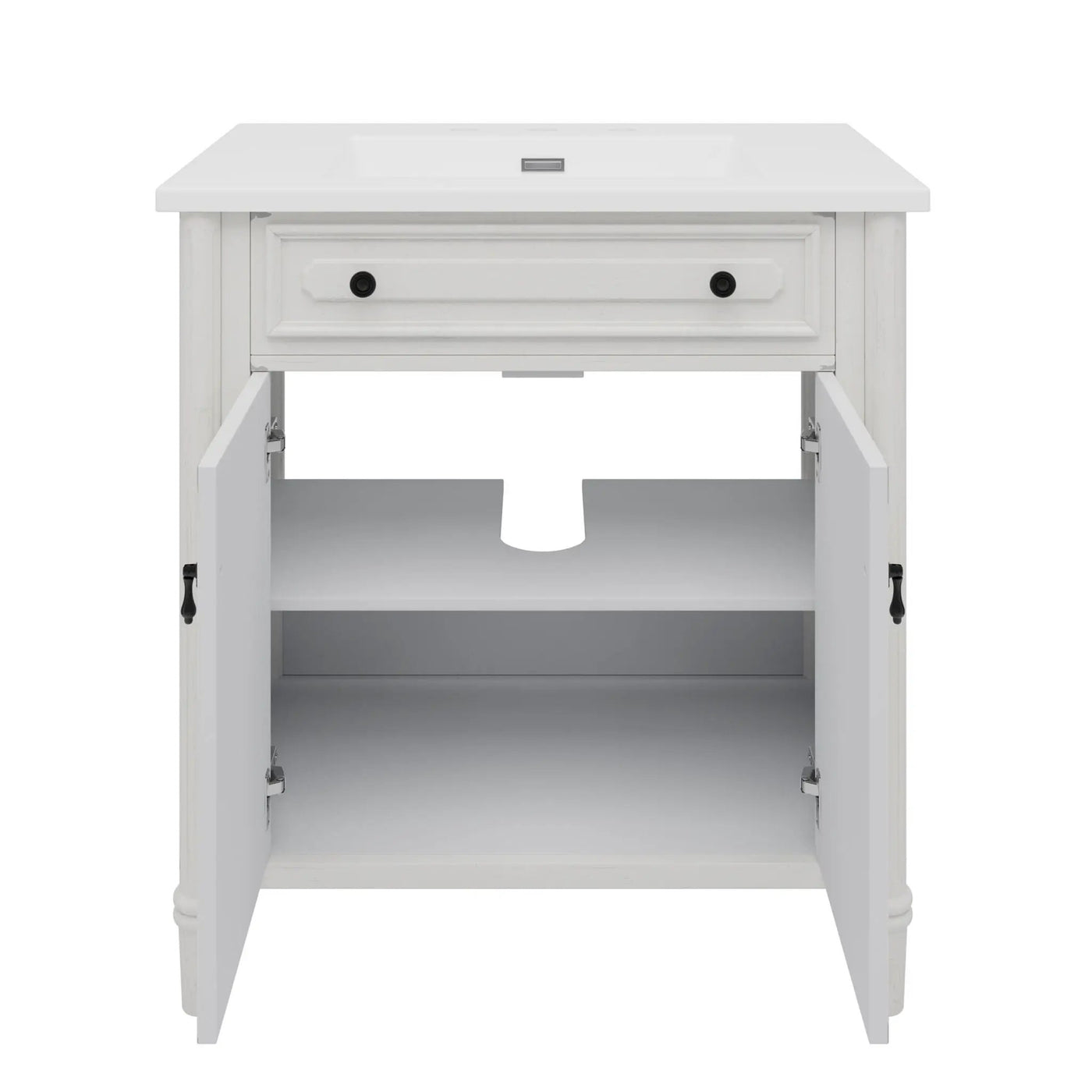 Vintage Bathroom Vanity With Sink, Rustic Cabinet With Soft Close Doors by HouseOfZazla