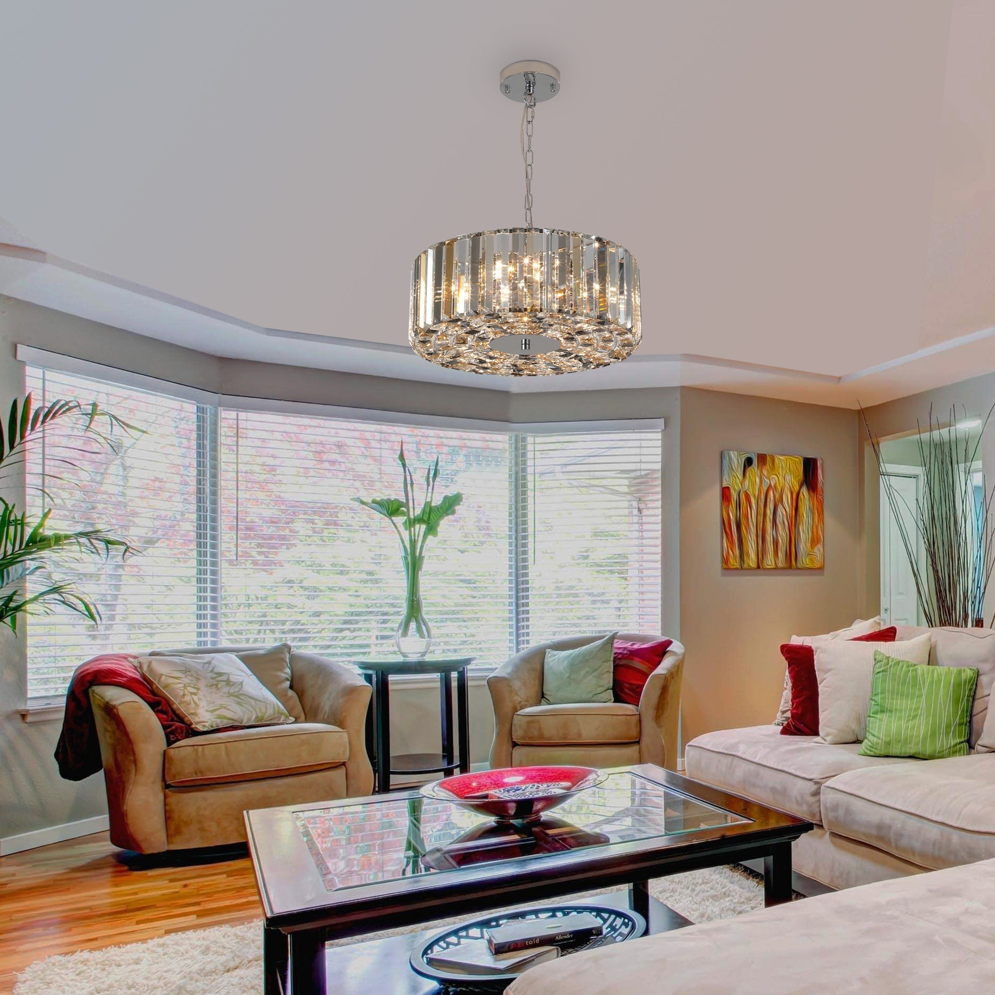 17' Chrome Crystal Pendant Chandelier by HouseOfZazla