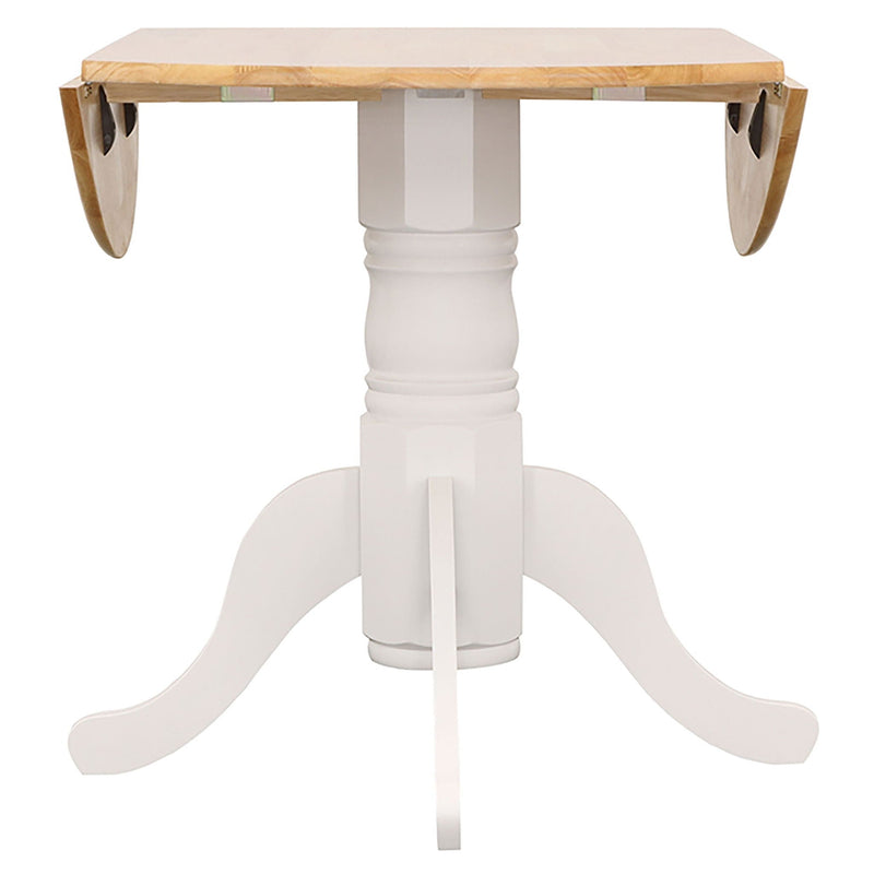 Greer - 5 Piece Dining Set With Drop Down Leaf Table And Curved Back Chairs - White by HouseOfZazla