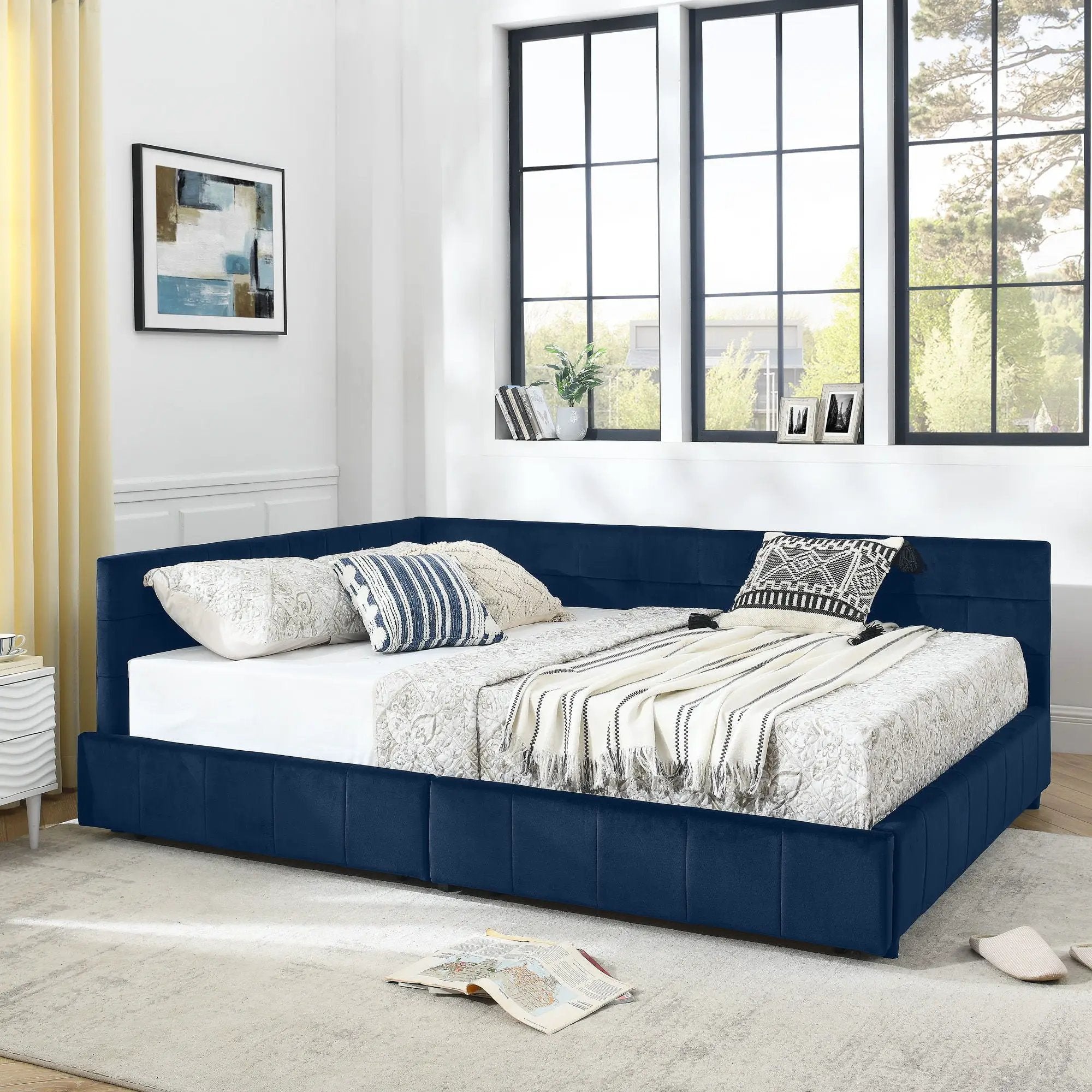 Upholstered Bed Frame With Tufted Backrest And Armrests by Unique Piece Furniture